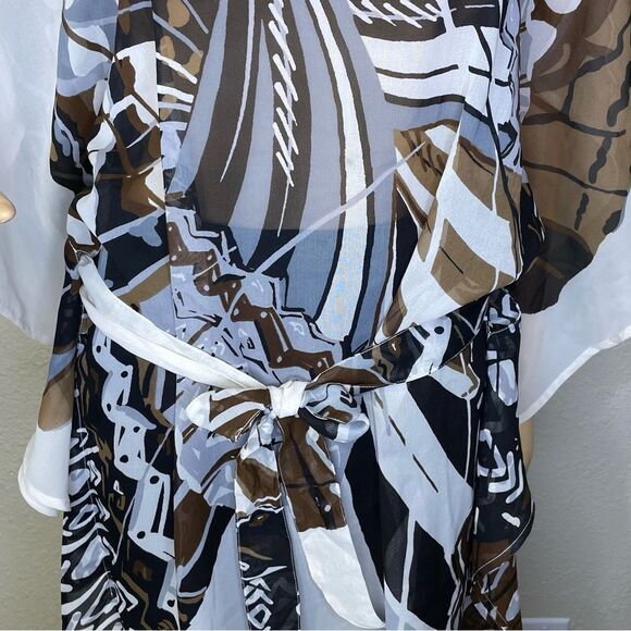 Club Z Collection Lightweight Swim Cover Brown White Gray Size Large - Picture 7 of 10